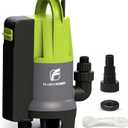 FLUENTPOWER 3/4HP Submersible Sump Pump, 3700GPH Utility Dirty Water Pump, Auto/Manual Control with 26.4 Ft Cord, Adapter, Check Valve and Rope for Basement Flood Cellar Pool Tub Garden Pond