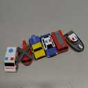 Tub Works Emergency Cars Light Up Bath Toys, 6 Pack | Water-Activated Light Up Toys Flash & Change Color | Soft, Squeezable Baby & Toddler Bath Toys | Sensory Toys with Bath Lights for Kids Bath