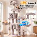 Hey-brother Cat Tree Tower with Stable Extended Base, 3 Platforms, MPJ038MU