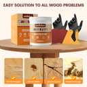 Wood Filler, Wood Repair Kit,16 Ounce Paintable & Stainable Wood Putty Filler, Wood Scratch Cracks Holes Repair Furniture, Exterior Wood Filler Water Resistant, Wood Putty,16oz, Walnut