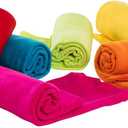 CAI TENG Fleece Throw Blankets Lightweight Warm Soft Cozy Pet-Friendly Bulk Fleece Throw Blanket Kids Solid for Home Bed, Sofa, Dorm, Office, Gifts, Outdoor Couch (Multicolor, Pack of 6-50 x 60 inch)
