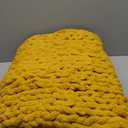 Bigacogo Chunky Knit Throw Blanket for Couch, 40x60 inches, 100% Hand Knitted with Thick Jumbo Chenille Yarn, Cozy Soft Large Rope Knot Cable Crochet Blankets for Sofa Bed Living Room, Mustard Yellow
