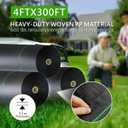 4ft x 300ft Weed Barrier Landscape Fabric Heavy Duty Premium 3.5oz PP Ground Cover Weed Barrier Weed Blocker Fabric Commercial Grade Underlayment Geotextile Fabric for Construction Projects