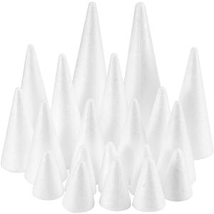 FFchuanhe 20-Pack Craft Foam Cones, Foam Tree Cones, Assorted Sizes Cones Shaped Foam (2.5,4,6,8in), for Arts and Crafts, Christmas Tree, School, Wedding, Birthday, DIY Home Craft Project