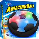 Toyk Boy Toys - LED Hover Soccer Ball - Air Power Training Ball Playing Football Indoor Outdoor Game - Birthday Gifts for Kids, Age 3 4 5 6 7 8-12 Year Old Boys - Soccer, Medium, Small