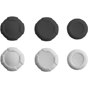 3in1 Anti-Slip Thumbstick Grips for PS5 PS4 Pro Controller, for Xbox One X Game Wireless Controller Switch Pro Thumb Soft Silicone Cover Caps (White and Grey)