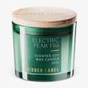 Electric Pear Fig Scented Candle, 8.3oz Natural Soy Wax, Holiday Scented Candles for Home, 45 Hours Clean Burn,Non Toxic, Gift-Ready for Hosts & Gatherings | Elegant Home Decor (Green)