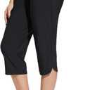 baleaf Women's Swim Capris Pants 18" Quick Dry Modest Swimsuits UPF 50+ Bathing Suit Bottoms Beach Pants with Pockets (Black) S