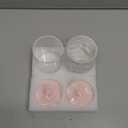 TIPGO Glass Qtip Holder Dispenser for Bathroom - 10 oz Clear Canister Apothecary Jar for Cotton Swabs, Balls, Pads, Floss Picks, Small Containers for Makeup Storage Organizer (2 Pack, Pink)