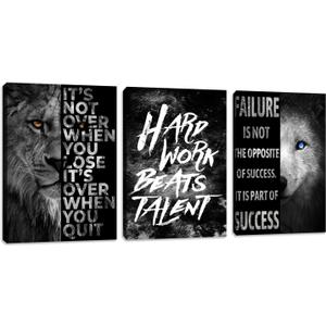 Azrosap Motivational Wall Art: 3-Panel Canvas Prints (36'Wx16'H) for Men's Living Room, Bedroom, Home Office