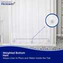 Kenney - Microban PEVA Shower Curtain Liner, Waterproof Medium-Weight 4.8 Gauge Design with Rust-Resistant Metal Grommets and Weighted Magnetic Hem, 70" x 72", Frosted