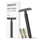ZOMCHI Safety Razor for Men with 10 Safety Razor Blades, [New Version 2.0 ] Reusable Metal Razor for Men & Women, Single Blade Razor - Matte Black