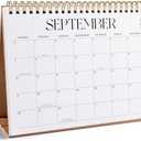 Small Desk Calendar 2024-2026, Jokotha Standing Flip Calendar, September 2025 to December 2026, 16 Month Desktop Calendar with Stickers & Minimalist Design, 8"x6"