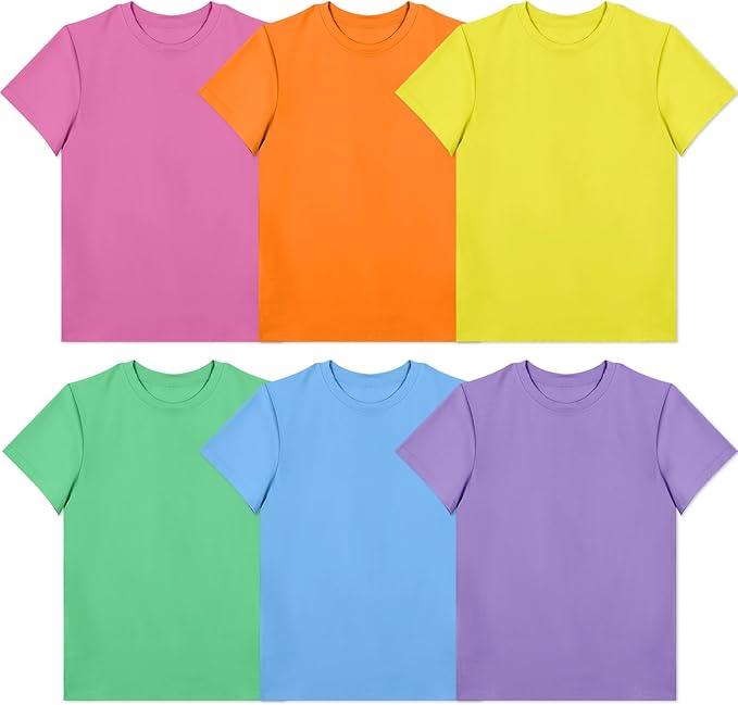 Haysandy 6 Pieces Women's Cotton Crew T Shirts Bulk Short Sleeve Lightweight Tees Mix Colors Clothes
 XXL