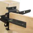 Heavy Duty Self-Locking Post Mount Automatic Gravity Lever Gate Latch for Wooden Fence with Fasteners - Black Finishing Steel Gate Latch to Secure Pool/Yard/Garden