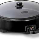 Dash Family Size Electric Skillet with 14 inch Nonstick Surface + Recipe Book for Pizza, Burgers, Cookies, Fajitas, Breakfast & More, 20 Cup Capacity, 1400-Watt - Black