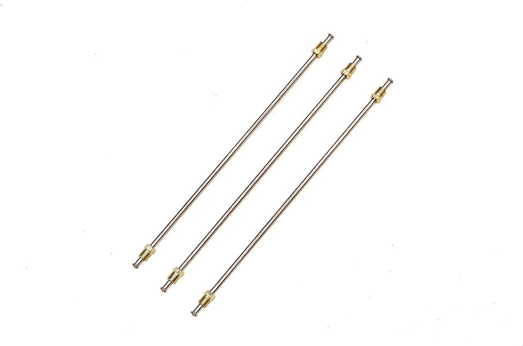 The Stop Shop 1/4 Inch Stainless Steel Brake Lines with Inverted Double Flared Ends & Fittings 6 Inches Long (Pack of 3)