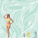Beach Blanket Waterproof Sandproof Beach Mat for 1-8 Adults Quick Drying Durable Outdoor Picnic Mat for Beach Festival Travel Camping Hiking (LBL-Ripple, 120"108"(8 Person))