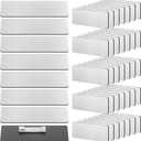 Geosar 50 Pcs Name Tag Badge Blanks Brushed Round Corners Pin DIY Blank ID Name Badge for Office Workers Students(1 x 3 Inches,Silver)