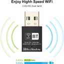 Blueshadow Mini 2-in-1 USB WiFi Bluetooth Adapter AC600-2.4G/5G Dual Band Wireless Network Adapter for Desktop PC, Bluetooth 4.2, WPA3 Network Security, Supports Windows 11,10, 8.1,8, 7