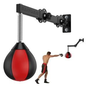 Speed Bag for Boxing, Punching Bag Wall Mount Height Adjustable & Fold Speed Bags Wall Bracket Reflex Ball, Boxing Bag as Adults Teens and Kids, Fits Home Gym Workout