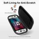 MeloSync Slim Carrying Case for Switch 2 Model 2025, Odorless & Scratch-Resistant Protective with 12 Game Card Slots, 2 Free Screen Protectors, Portable Travel Storage Case white