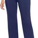 High Waisted Dress Pants Petite/Regular/Tall Stretchy Straight Leg Office Work Slacks, Large
