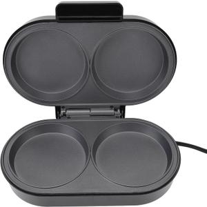 TOPINCN Electric Round Griddle Pancake Maker, Non Stick Double Mini Grill Breakfast Kitchenware Baking Tools Cake Round Pan for Breakfast Lunch Snacks (110V US Plug)