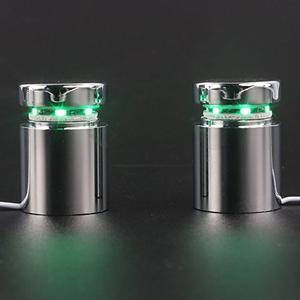 TOPNIKE LED Sign Standoffs 1"×1", Polished Chrome, Green LED Standoff Sign Holder, for Glass, Acrylic and Other Transparent Plates, Pack of 4 LED Standoffs with 1 Power Supply.