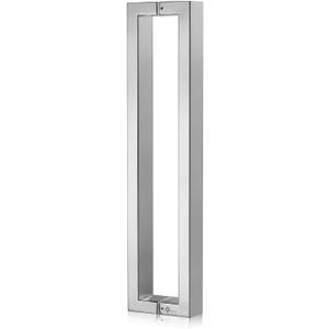 TOGU TG-R3825 Heavy Duty Commercial Grade 600mm/24 inches Square/Rectangle Shape Solid 1.2mm Thick Stainless Steel 304 Push Pull Door Handle, Mirror Polished Chrome Finish