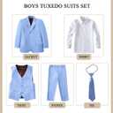 Boys' Suit Kids Suits Tuxedo for Boys Toddler Vest Pants Set Ring Bearer Outfit Dress Clothes (Blue), Size 10
