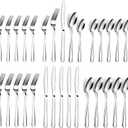 Bestdin 30 PCS Silverware Sets - Mirror Polished Flatware Set for 6, Including Knives, Spoons, and Forks, Cutlery Set, Dishwasher Safe & Stainless Steel Silverware for Wedding Gift, Home & Party Use