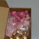 ASTARON 32 Pcs Ball Cake Topper Decorations Mini Balloons Cake Topper Sticks Foam Balls Cake Picks Cake Topper Balls Cake Decorations for Wedding Party Birthday Cake Decorating (Pink Gold)