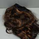 xccoco Long Wavy Headband Wig for Women Black Wigs with Brown Blonde Highlight 200% Denisty Headband Wigs Put On and Go Glueless Wig Long Synthetic Wig for Women Party Daliy Use (24 Inch)