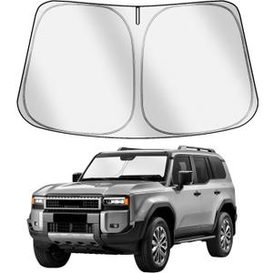Car Windshield Sun Shade Compatible with Toyota Land Cruiser 2024-2026 Accessories, Foldable Window Sunshade Block UV Rays and Sun Heat