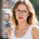 YUKANG Reading Glasses for Women, Oversized Stylish Blue Light Blocking Computer Readers Ladies with Spring Hinge Round LBrown 2.0