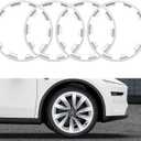 BASENOR 2026 2025 Tesla Model Y 20 Inch Wheel Rim Protector, Silver Scratch Guard Hubcap Curb Rash Cover, Tire Trim Protection for Model Y Juniper Accessories