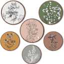 Barydat 6 Pieces Boho Plant Wall Art Decor Wooden Boho Farmhouse Rustic Bohemian Wall Hanging for Bedroom Living Room Office (Retro,8 Inch, 10 Inch)