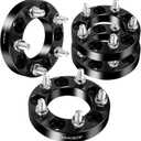 HHCSOP 5x4.5 1" Wheel Spacers Fit for Mustang Ranger Explorer Edge Crown Victoria Jeep Wrangler Liberty Cherokee TJ YJ XJ MJ KJ KK ZJ, 5x114.3 Wheel Adapters 82.5mm Hub Bore 1/2x20 Studs, Black 4PCS