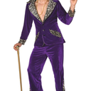 Morph Purple Pimp Costume For Men, Mens Pimp Daddy Costume, Purple Outfit for Men, Halloween Dress Up, XL
