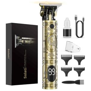 Solati Hair Clippers for Men Cordless Professional Beard Trimmers with LCD Display Electric Grooming Rechargeable Shaver Zero Gapped T/Blade Cutting Kit Gift for Women Men Children