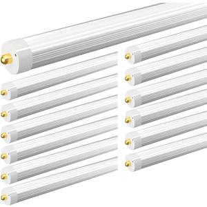 8ft LED Bulbs, 50W 6500LM 6000K, FA8 Single Pin LED Ballast Bypass Tube Lights Milky Cover, F96 T8 T10 T12 8 Foot LED Shop Lights to Fluorescent Replacement for Workshop, Warehouse, 12 Pack
