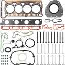 2.0T Intake Exhaust Valves & Cylinder Head Gasket Set with Bolts Compatible with 2009-2015 VW CC Jetta Eos Tiguan GTI Passat, Audi A3 A4 A5 A6 Q5 TT 2.0L L4 Engine Replace# 06D109601M 06D109611H