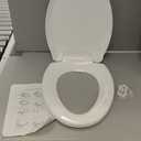 Elongated Toilet Seat Slow Close, Quiet Toilet Seat Cover with Never Loosen Durable Toilet Seat Lid Easy to Install & Clean, Polypropylene (PP), White (Elongated 18.5")