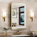 ACEMIRO 16x24 Inch Mirror Medicine Cabinet for Bathroom Gold Metal Frame Bathroom Medicine Cabinet with Mirror Recessed or Wall Mounted