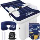 Premium Toddler Airplane Bed - Inflatable Airplane Bed for Toddlers, Plane Baby Mattress for Kids - Blow Up Air Mattress for Child Flight Sleep with Safety Belt, Innovative Valves, No Pump Needed