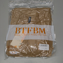 BTFBM Casual Fall Tops For Women 2025 Long Sleeves Solid Shirts Crew Neck Loose Fit Work T Shirt(Khaki, Medium)