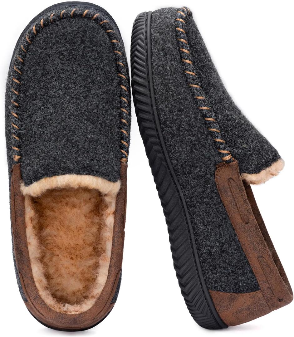 RockDove Men's Hearthfire Memory Foam Moc Slipper (13, Black)