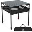 Nice C Aluminum Square Adjustable Height Camping Folding Table (27'' Large) | Small Poratable Compact Table, Lightweight Aluminum, Roll-Up Tabletop, Carry Bag, Outdoor, Picnic, Backyard, BBQ