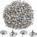 2 x SBYURE 1000 Pcs 12mm Silver Studs for Clothing Four-jaw Round Punk Spikes Pyramid Studs Rivets for Shoes, Jackets, Backpacks Leather Crafting